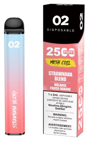 O2 2500 Puffs Disposable Vape in Strawberry Blend