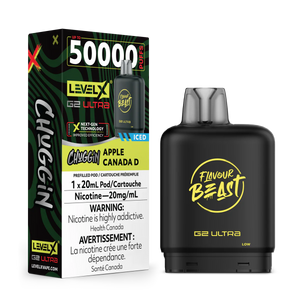 Level X G2 Ultra Pods  Chuggin Apple Canada D (Iced) Vape Pod puff 50,000