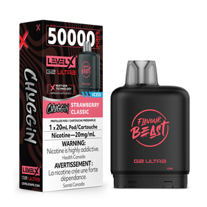 Level X G2 Ultra Pods  Chuggin Strawberry Classic (Iced) Vape Pod