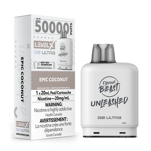 Level X Unleashed G2 Ultra Pods  Epic Coconut Vape Pod 50,000 puffs