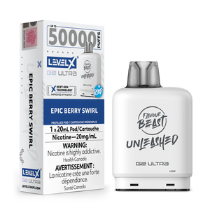 Level X Unleashed G2 Ultra Pod  Epic Berry Swirl (Iced) Vape Pod 50,000 puffs