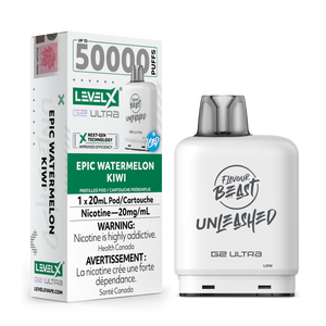 Level X Unleashed G2 Ultra Pod  Epic Watermelon Kiwi (Iced) Vape Pod 50,000 puffs