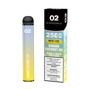 O2 2500 Puffs Disposable Vape - Banana Coconut Ice