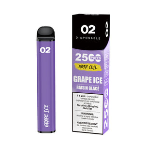 O2 2500 Puffs Disposable Vape - Grape Ice